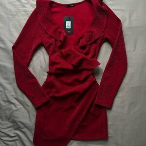 Fashion Nova Red sparkling Cocktail Dress